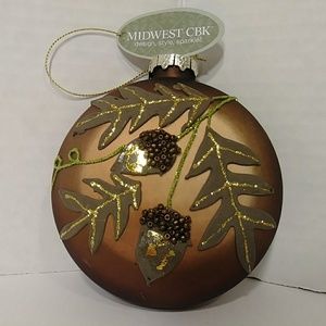 NEW "Fall Leaves" Glass Ornament